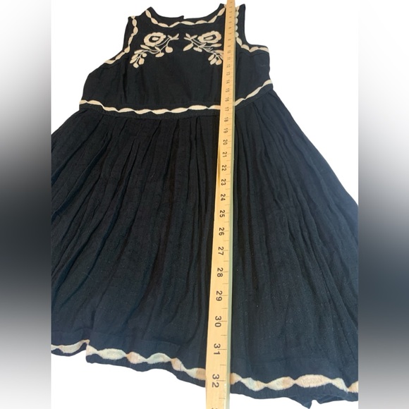 FREE PEOPLE Birds of A Feather Embroidered Mini Dress Black Sz 6 - Picture 7 of 10